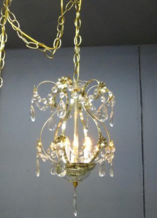 1960's Chandelier Swag Light