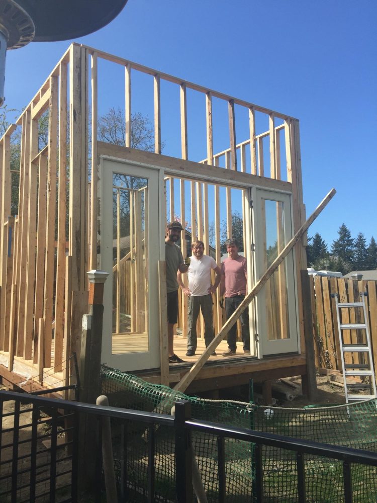 The family starts the build out of their ADU for their son to live in while he studies for grad school.